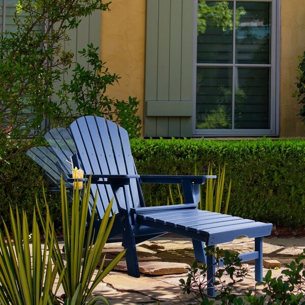 Vrakae Folding and Adjustable Adirondack Chair with Ottoman
