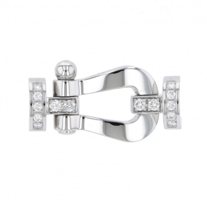 FRED Force 10 Lm Half Pave Accessory 18K White Gold Diamond