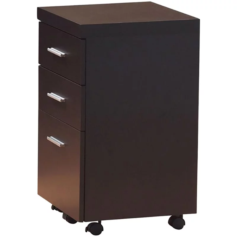 Home Square 3 Piece Set with Office Chair Computer Desk and Mobile File Cabinet