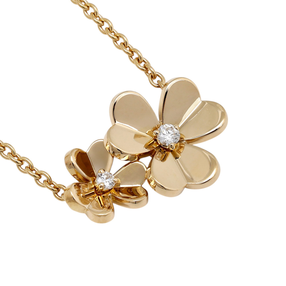 Van Cleef & Arpels Frivole 9 Flower Necklace 18K Yellow Gold Diamond VCARD31500