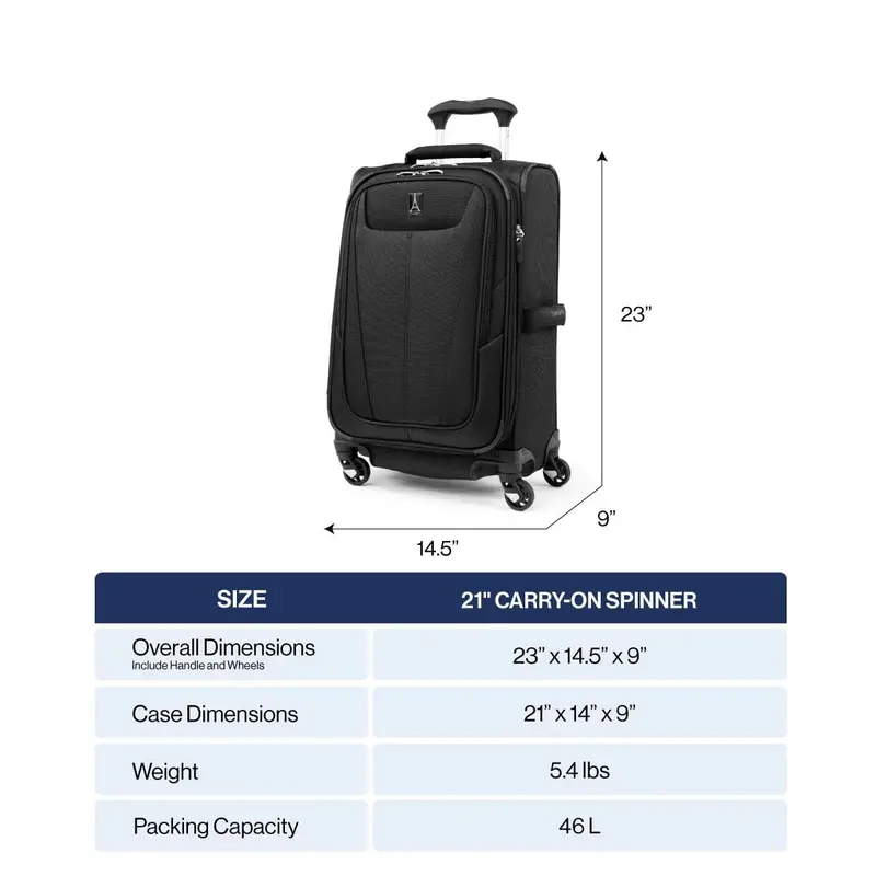 Travelpro Maxlite 5 Carry-On Luggage – Expandable Softside Lightweight Suitcase