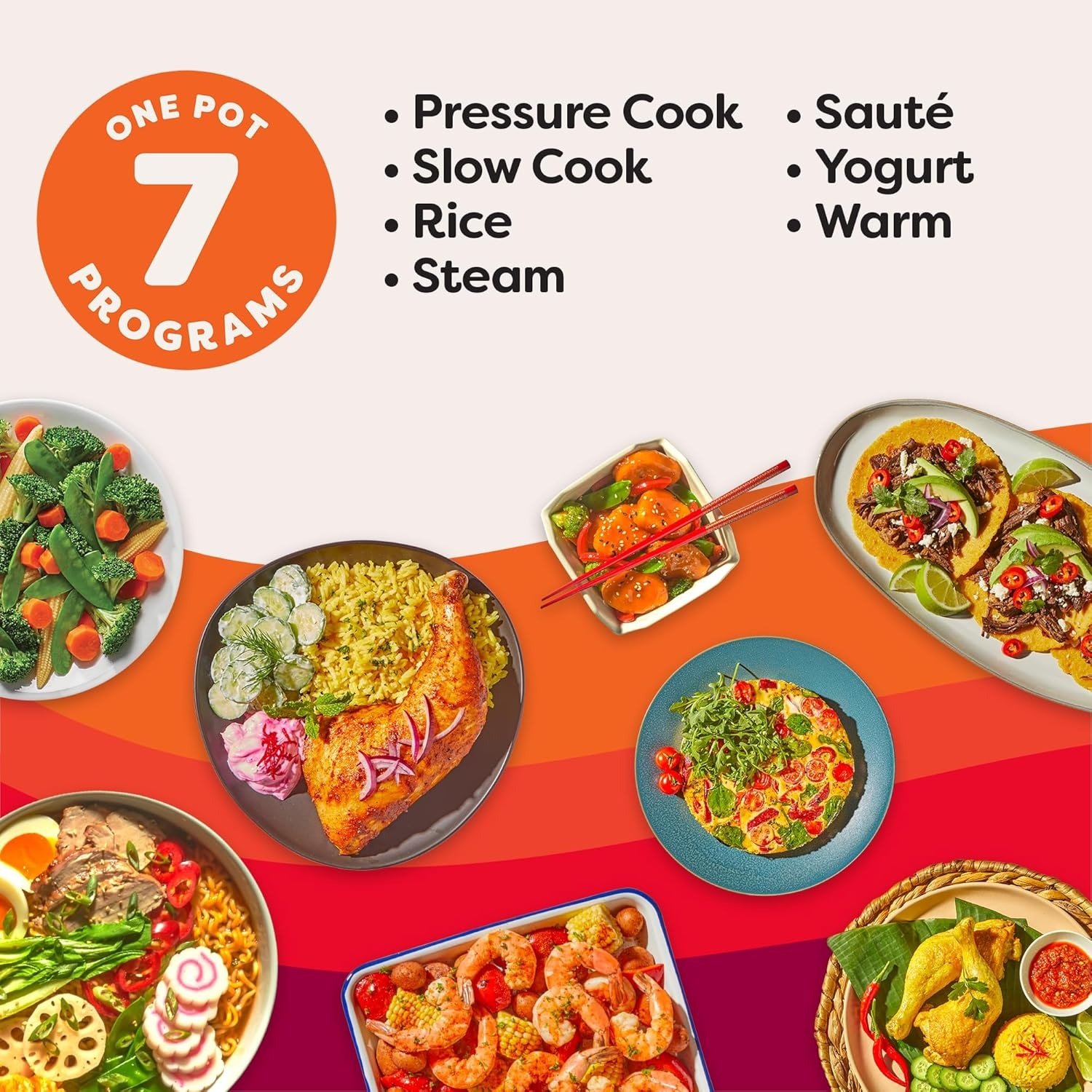 7-in-1 Electric Pressure Cooker, Slow Cooker, Rice, Steamer, Sauté, Yogurt Maker, Warmer & Sterilizer, Includes App With Over 800 Recipes, Stainless Steel, 6 Quart