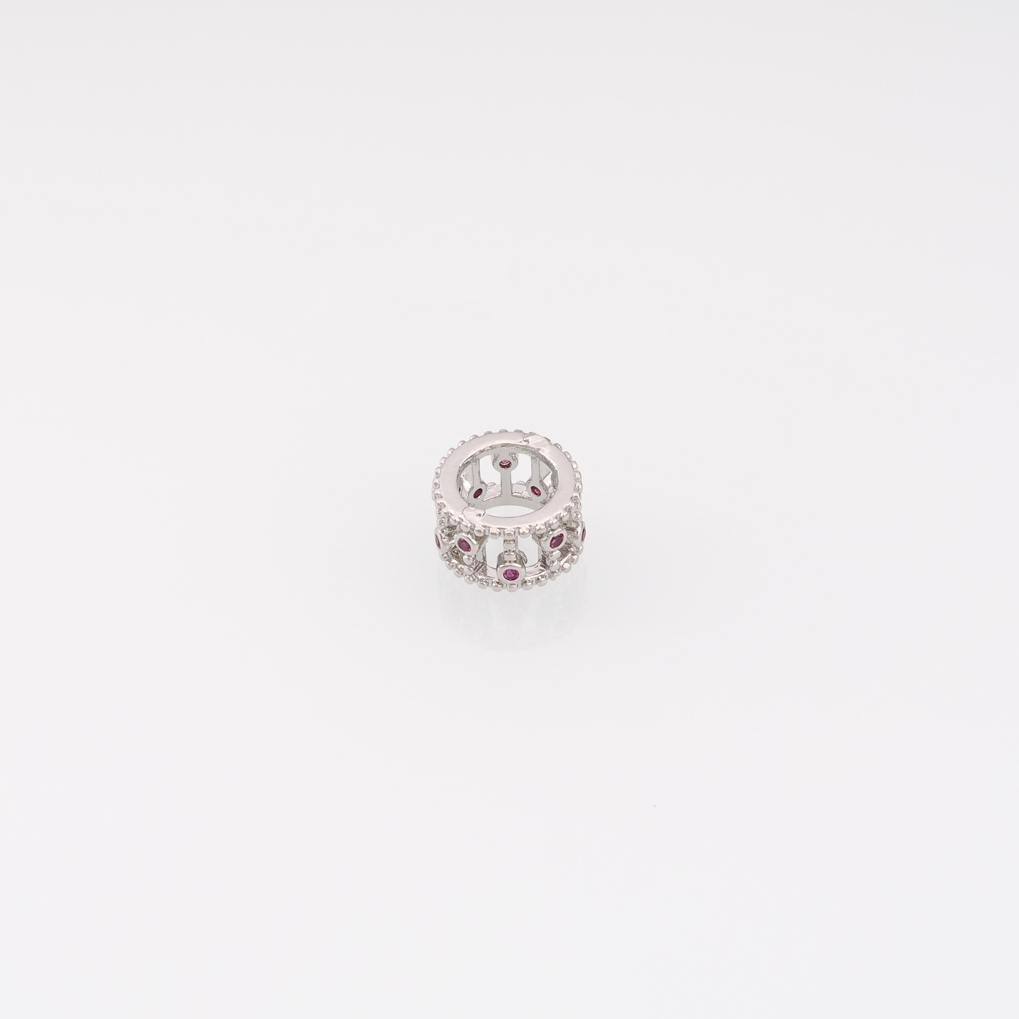 18K Gold Filled Cylinder Spacer Beads,CZ Micro Pave Barrel Beads for Bracelet Jewelry Necklace Making Supply