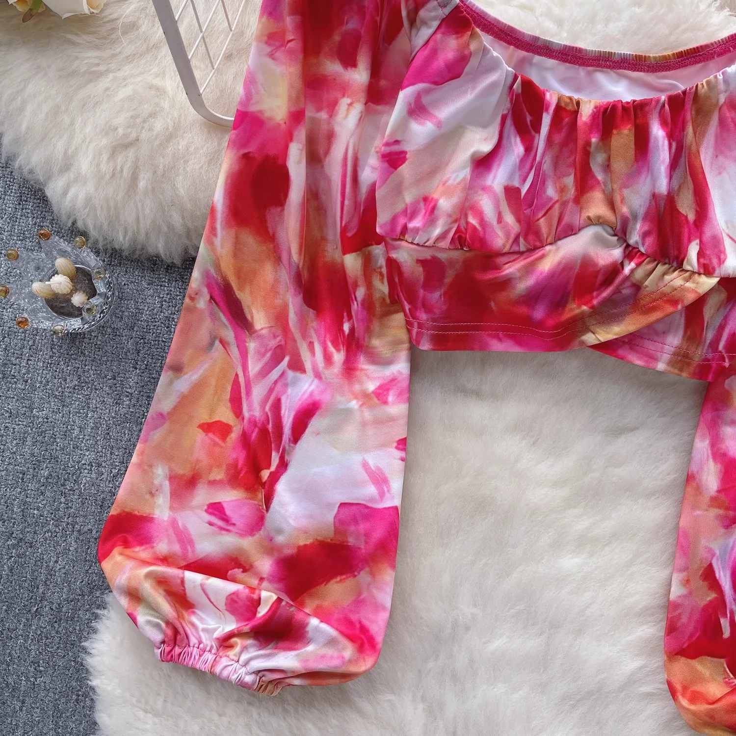 Smocked Sweetheart Crop TopClistos