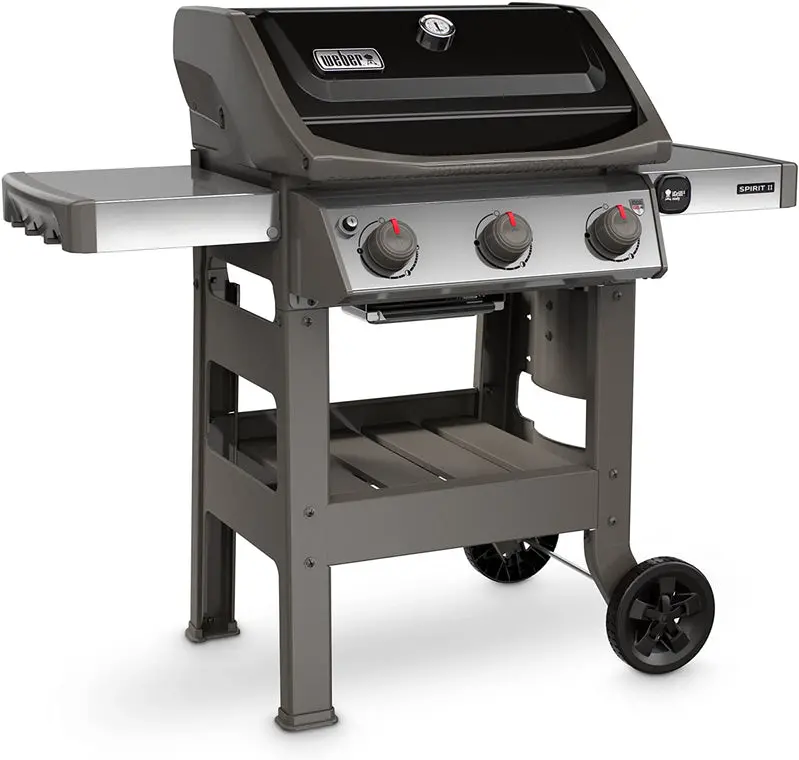 Weber Spirit II E-310 Propane Grill – 3-Burner Gas Grill with GS4 Grilling System, Sleek Black Build