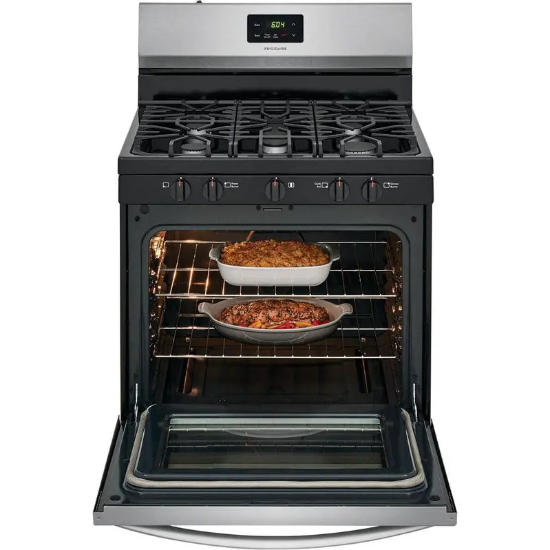Stainless Steel 30-Inch Gas Range by Frigidaire – 5-Burner Layout, Freestanding Design