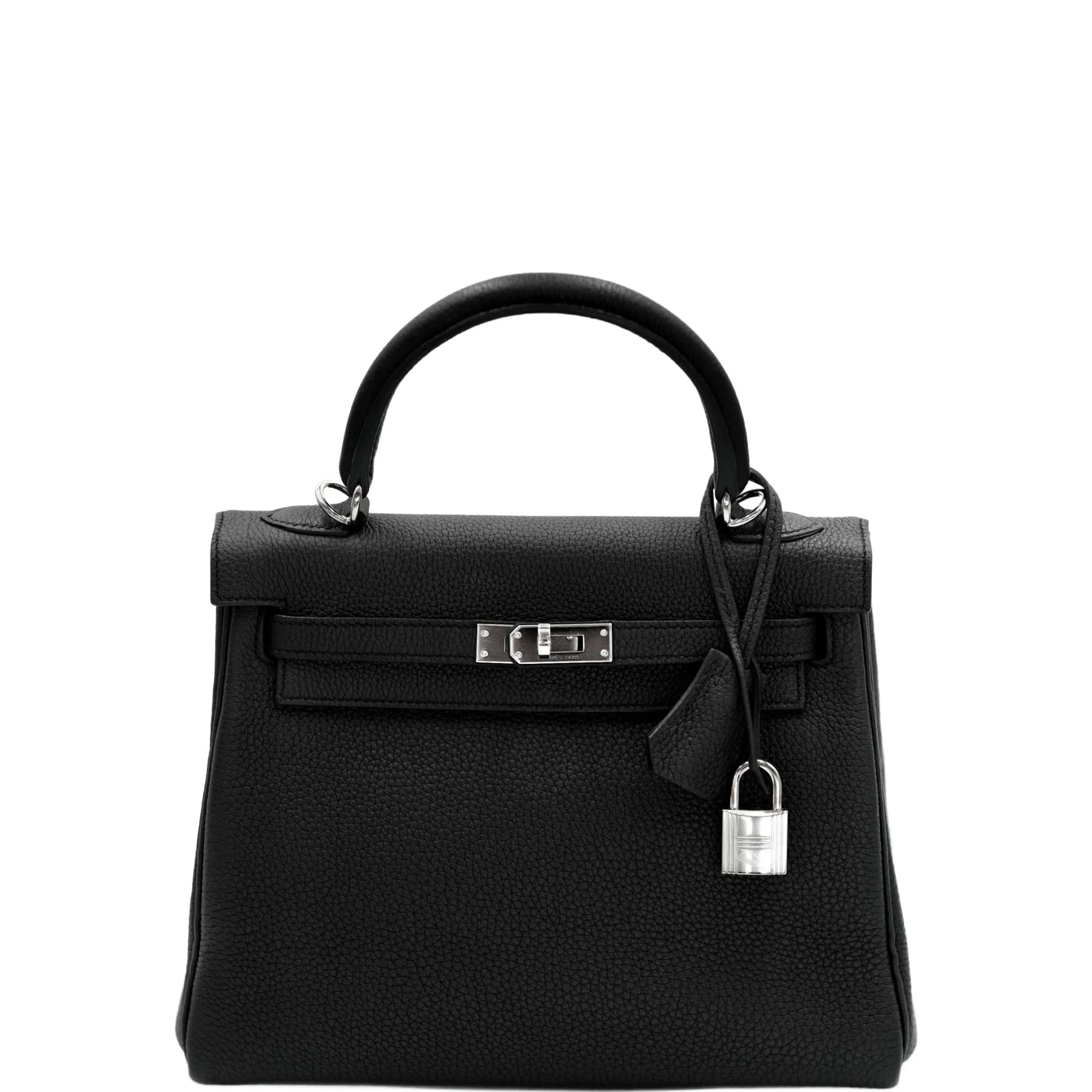 Hermès Kelly 25 Retourne Black Togo Palladium Hardware