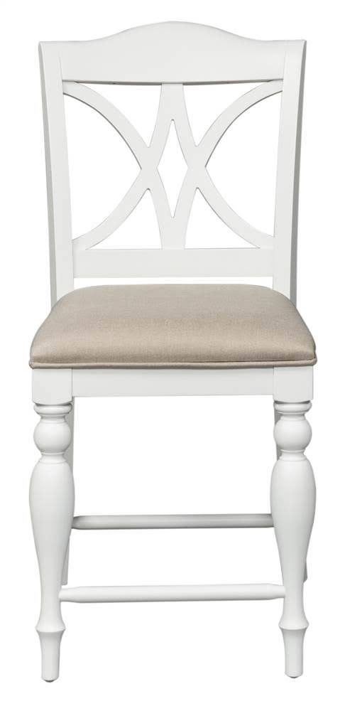 Liberty Furniture Summer House Oyster White Slat Back Counter Stool