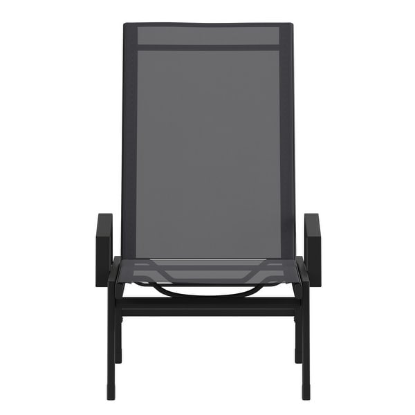 AllWeather Textilene Adjustable Chaise Lounge Chair with Arms