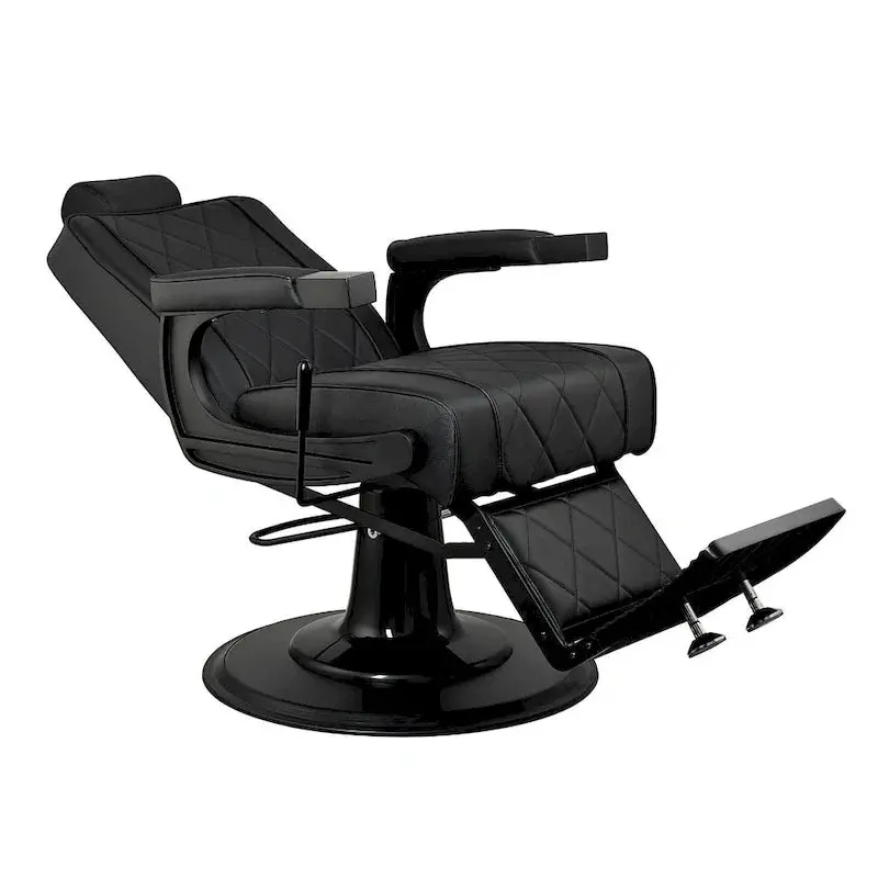 ROGERS Professional Barber Chair – Heavy-Duty Hydraulic Reclining Styling Seat in Sleek Black Finish