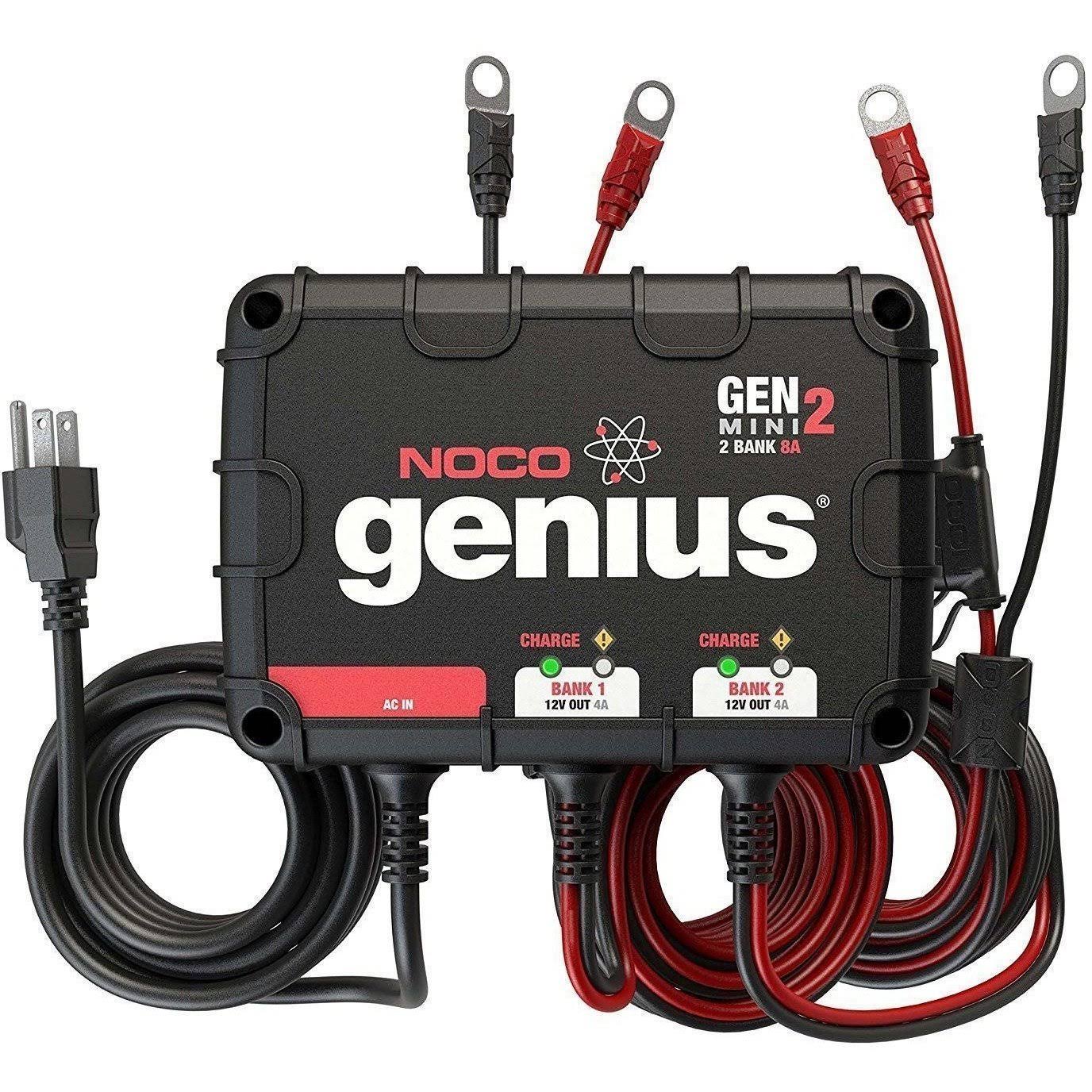 NOCO Genius Genm2 8 Amp 2-Bank Waterproof Smart On-Board Battery Charger