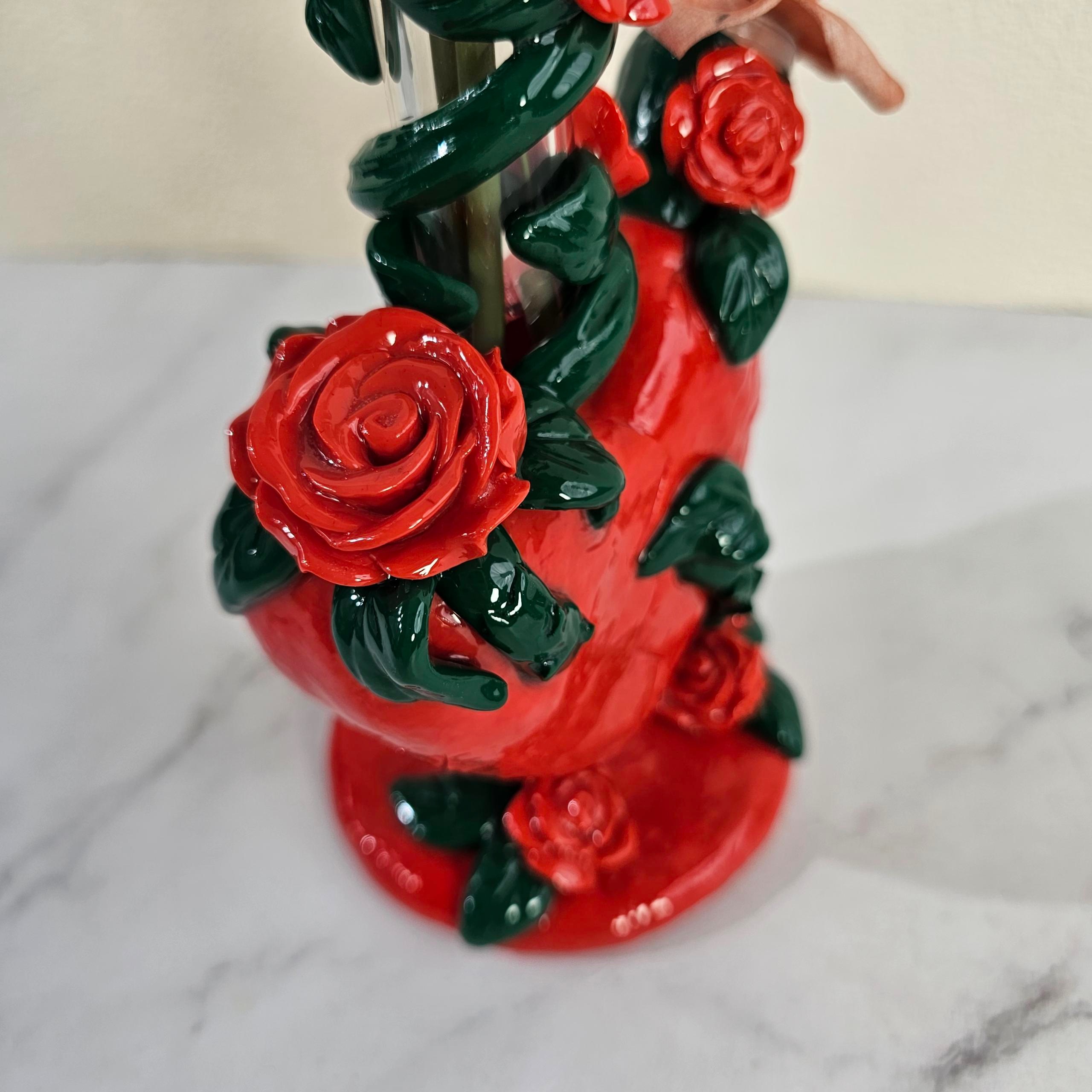 Rose vine broken heart bong details
