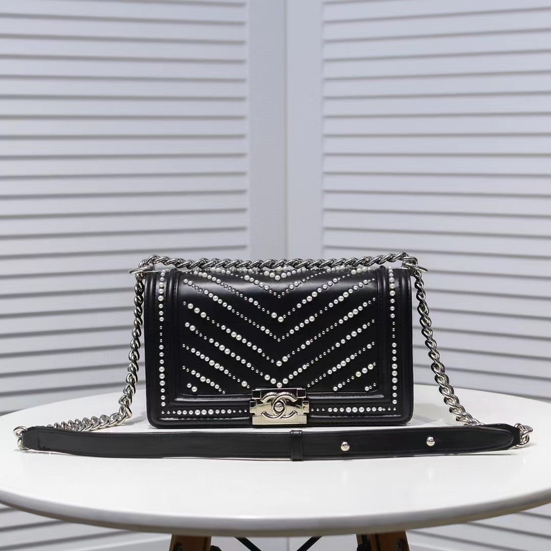 CHANEL 20 Leboy Embroidered Mini Bag with Chevron Pearl - cnluxepick