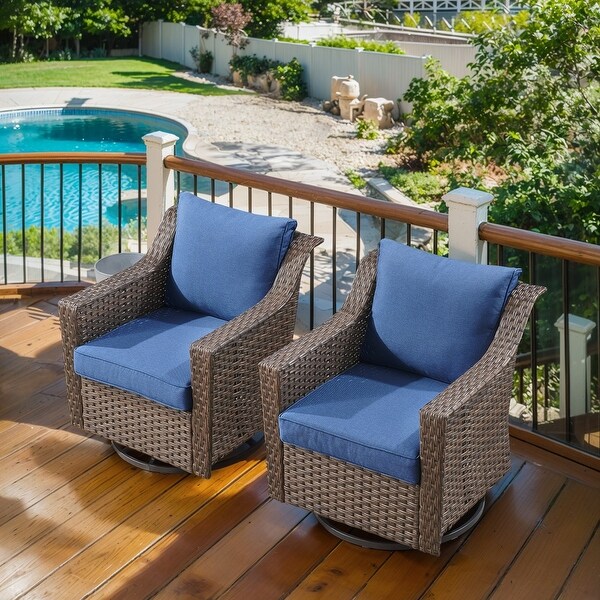 Patio Wicker Chair,360�� Swivel Outdoor Rattan Chair