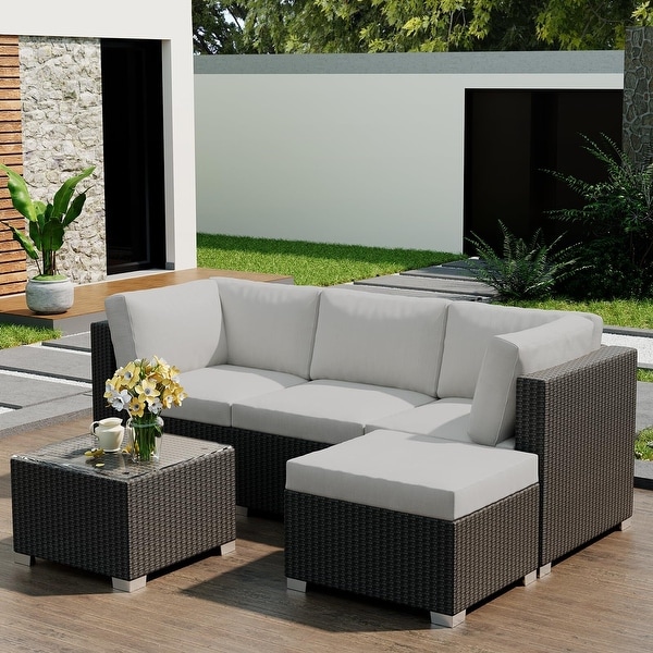 Patio Furniture Set,5pcs Outdoor Rattan Wicker Furniture