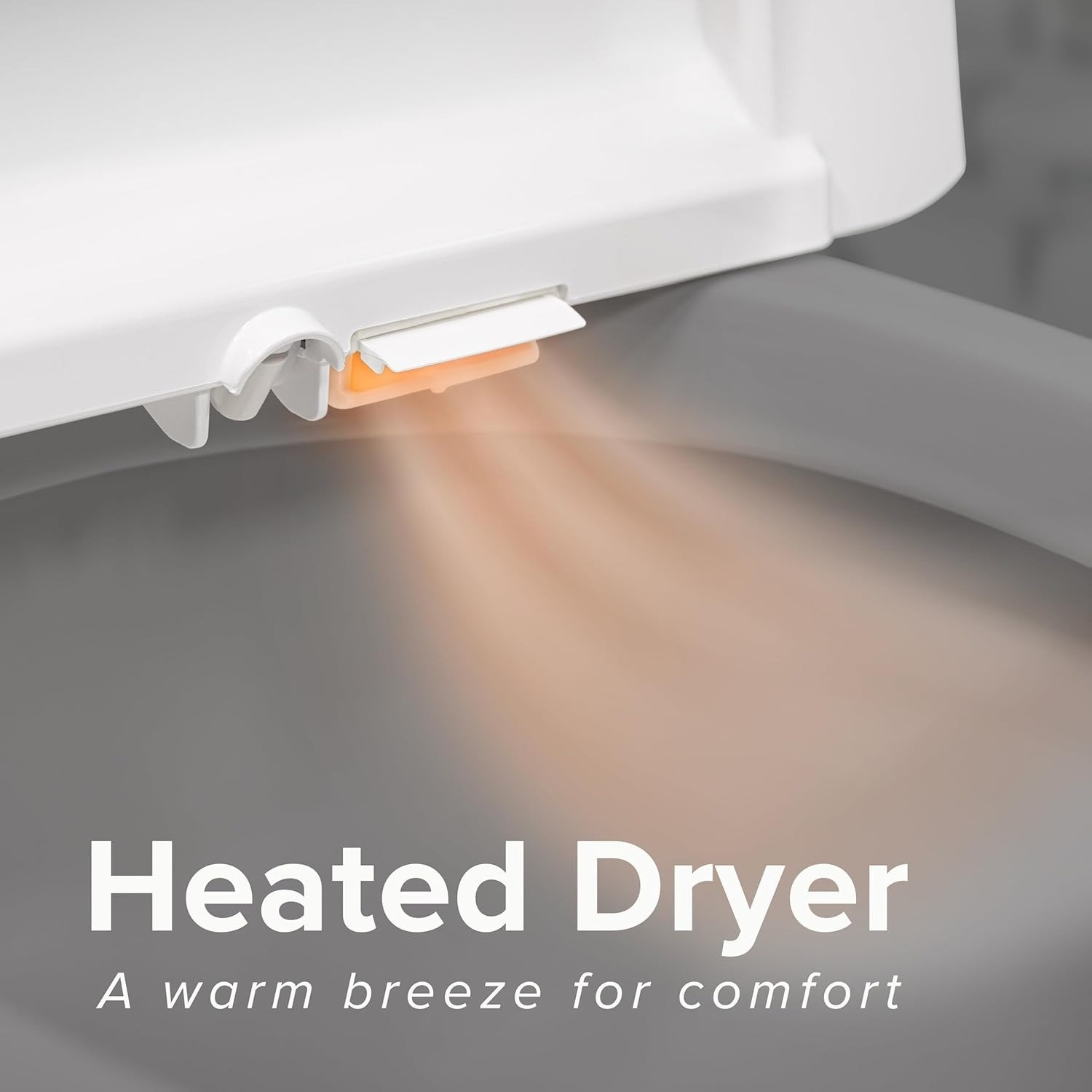 Electric Smart Bidet Toilet Seat with Heated Seat & Warm Air Dryer, Remote Control Elongated Bidet