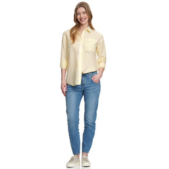 Gina Damen Bluse in Seersucker-Optik