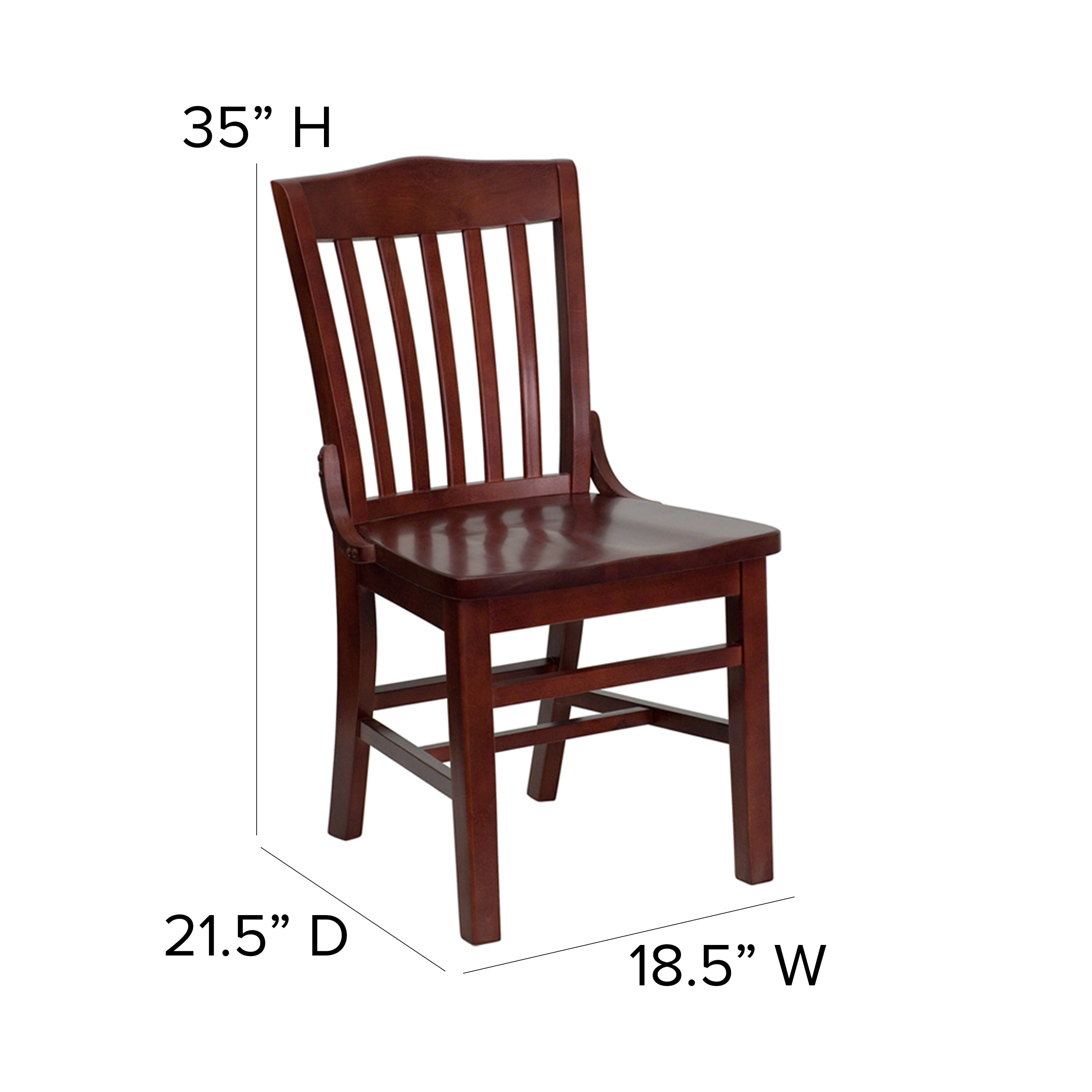 Flash Furniture HERCULES Series School House Back Mahogany Wood Restaurant Chair
