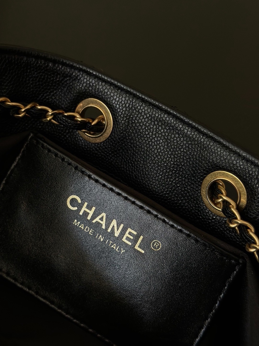 Chanel 25Bag 25C Oil-waxed leather black & gold small