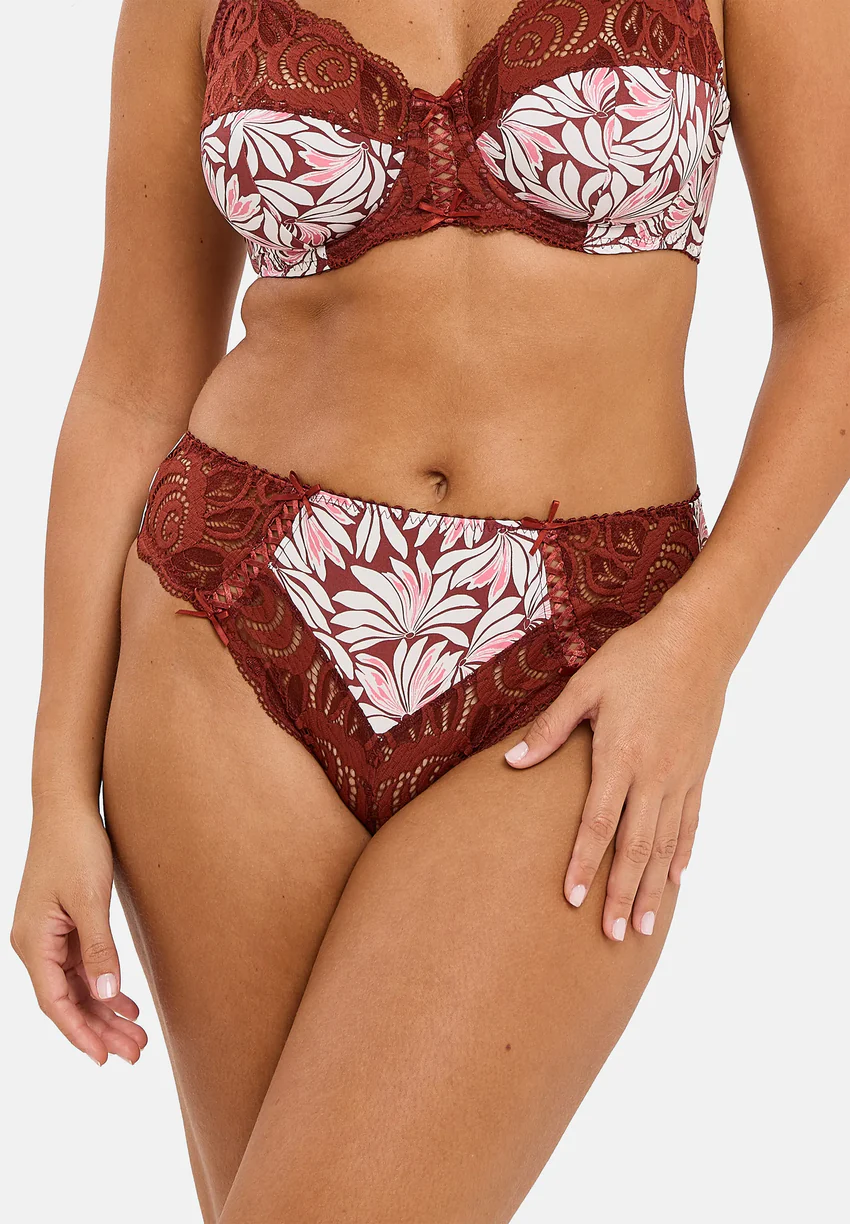 Slip Amélie Print Imprimé Floral Rouge Cabernet