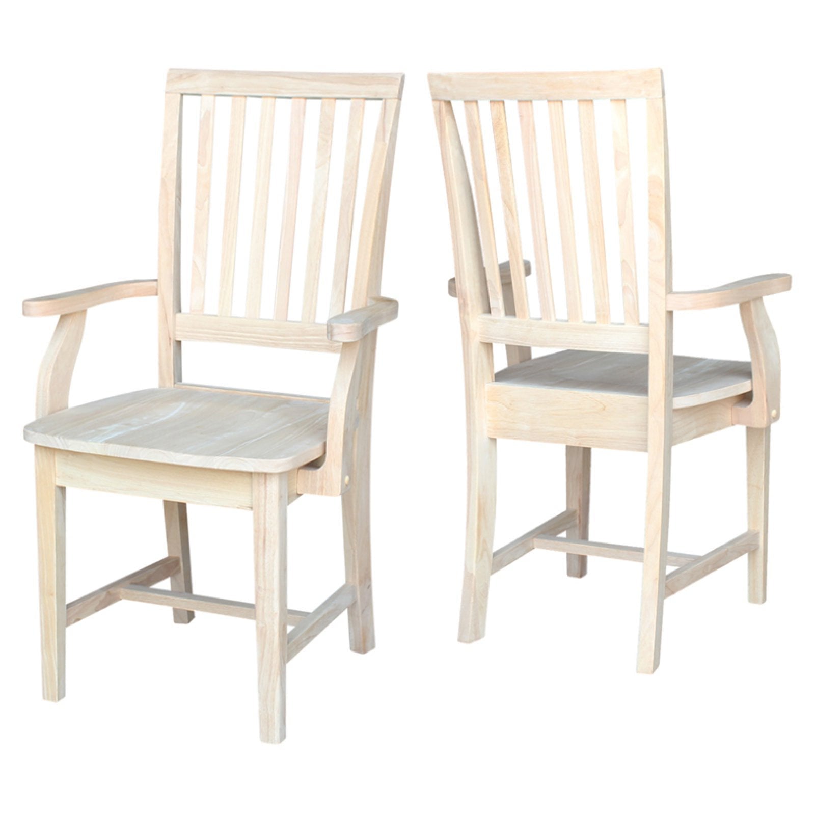 International Concepts Wood Mission Side Chair with Arms – 39.2