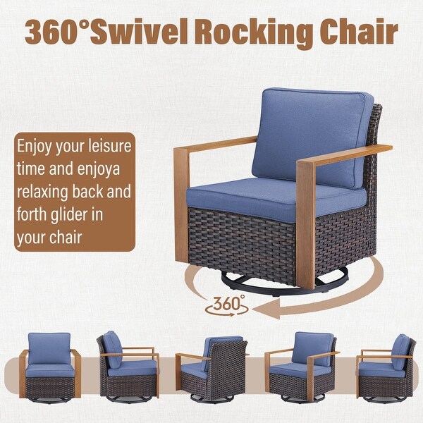Patio Wicker Rocking Glider Chair