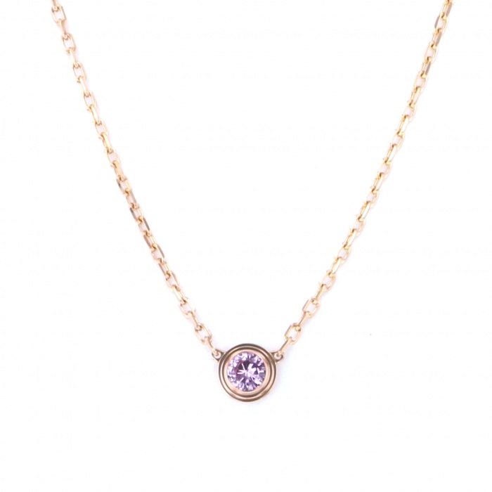 Cartier Pink Gold Necklace K18PG Sapphire