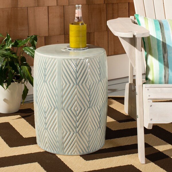 SAFAVIEH Hemdi Indoor/ Outdoor Diamond Geometric Ceramic Decorative Garden Stool