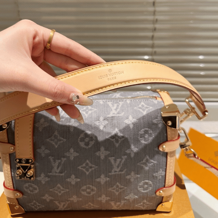 Louis Vuitton Side Trunk Guxiaoling Soft Box Denim Grey 9.4 Inches M13285