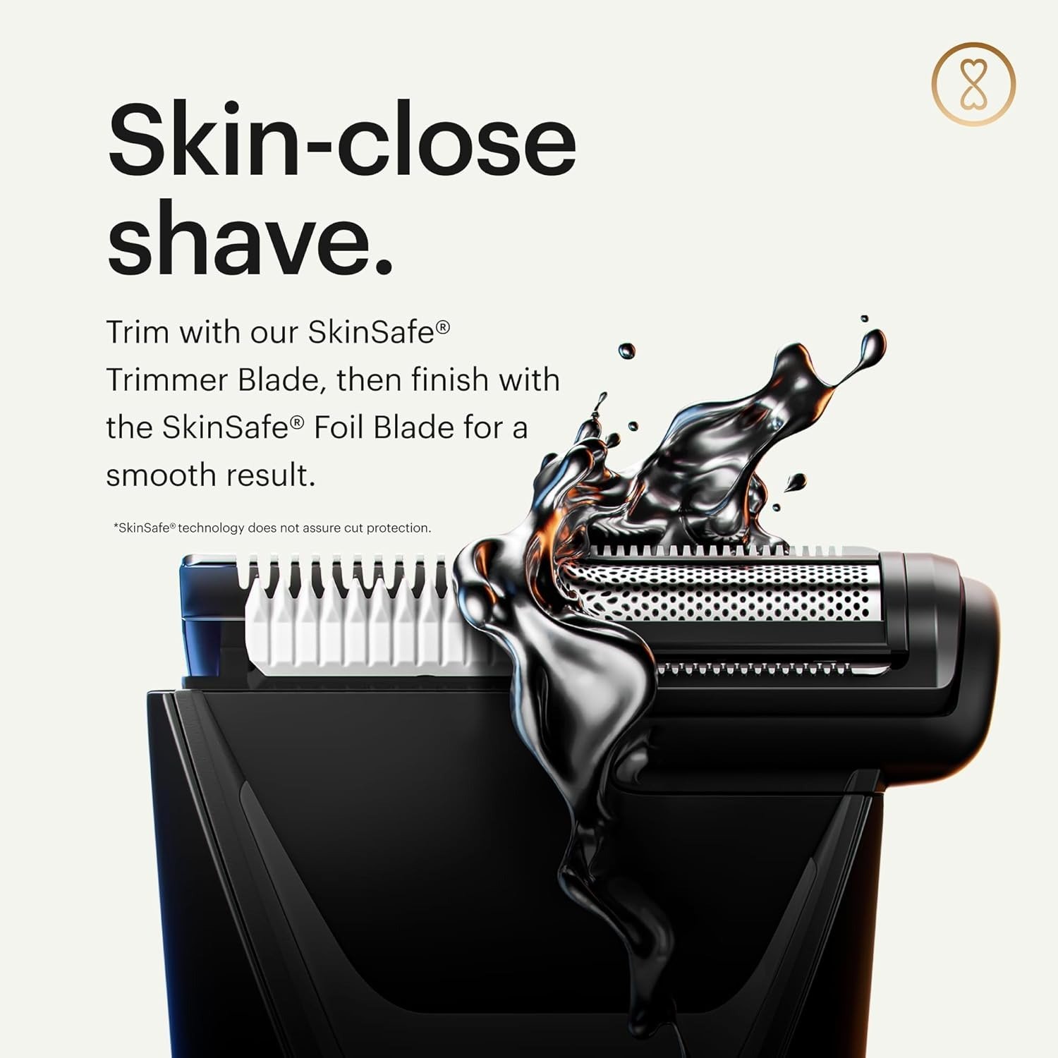 Hair Trimmer – Dual-Head Trimmer & Foil Blades, Waterproof Wet/Dry Groomer, USB-C Rechargeable with Travel Case, Men’s Ball Shaver, Black