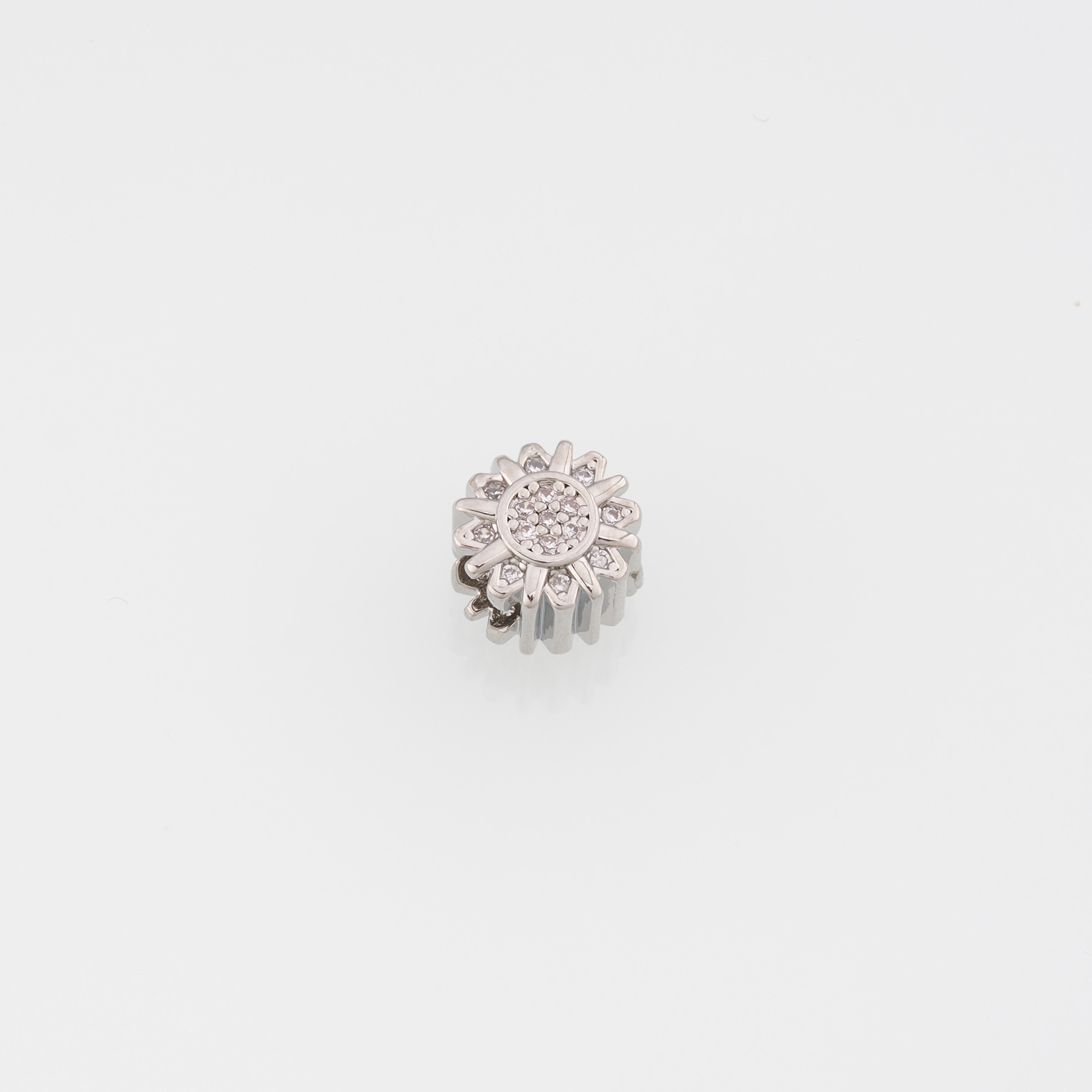 18K Gold Filled Sun Spacer Beads,CZ Micro Pave Sun Bead for Bracelet Jewelry Necklace Making Supply