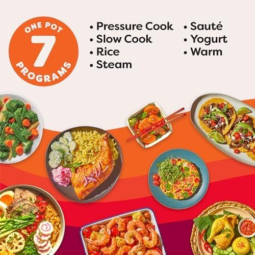 7-in-1 Electric Pressure Cooker, Slow Cooker, Rice, Steamer, Sauté, Yogurt Maker, Warmer & Sterilizer, Includes App With Over 800 Recipes, Stainless Steel, 6 Quart