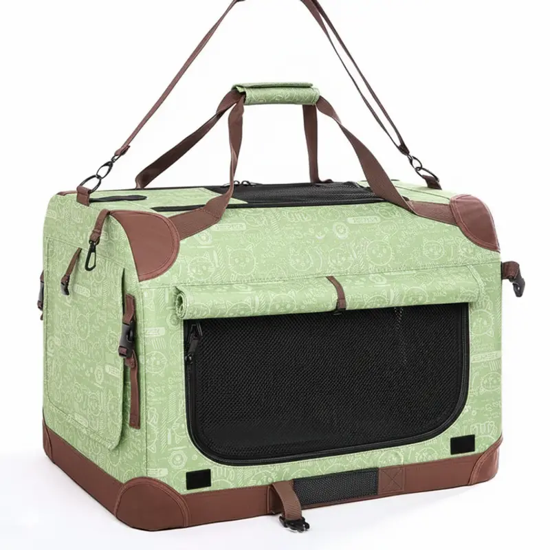Spacious Foldable Pet Carrier with Integrated Seatbelt Loops – Large Soft Travel Bag