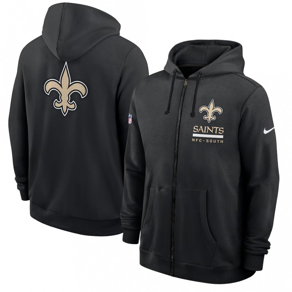 Men's New Orleans Saints Utility Player Sideline NFL Full-Zip Hoodie