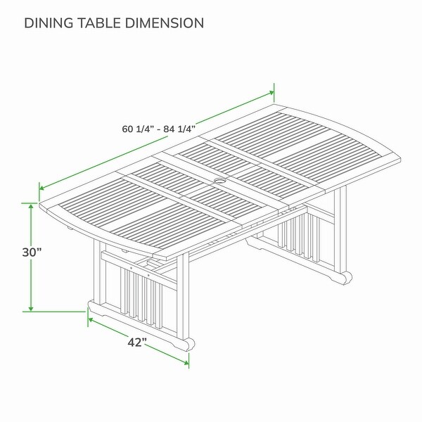 Cambridge Casual Leon Teak Patio Extendable Dining Table