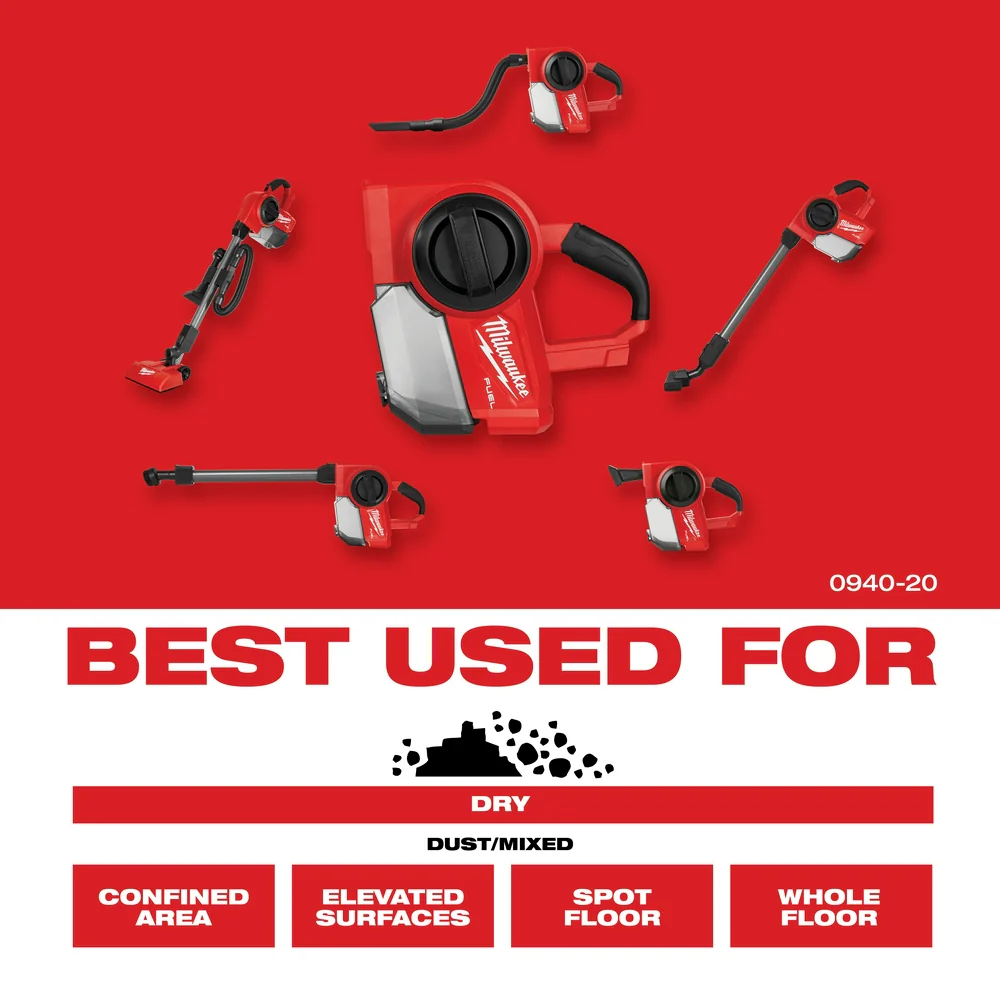 2026 Milwaukee  0940-20 M18 FUEL Compact Vacuum, Bare Tool