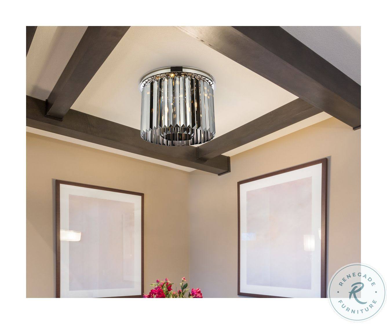 Elegant 1238F20PN-SS/RC Sydney 6 Light Polished Nickel Flush Mount