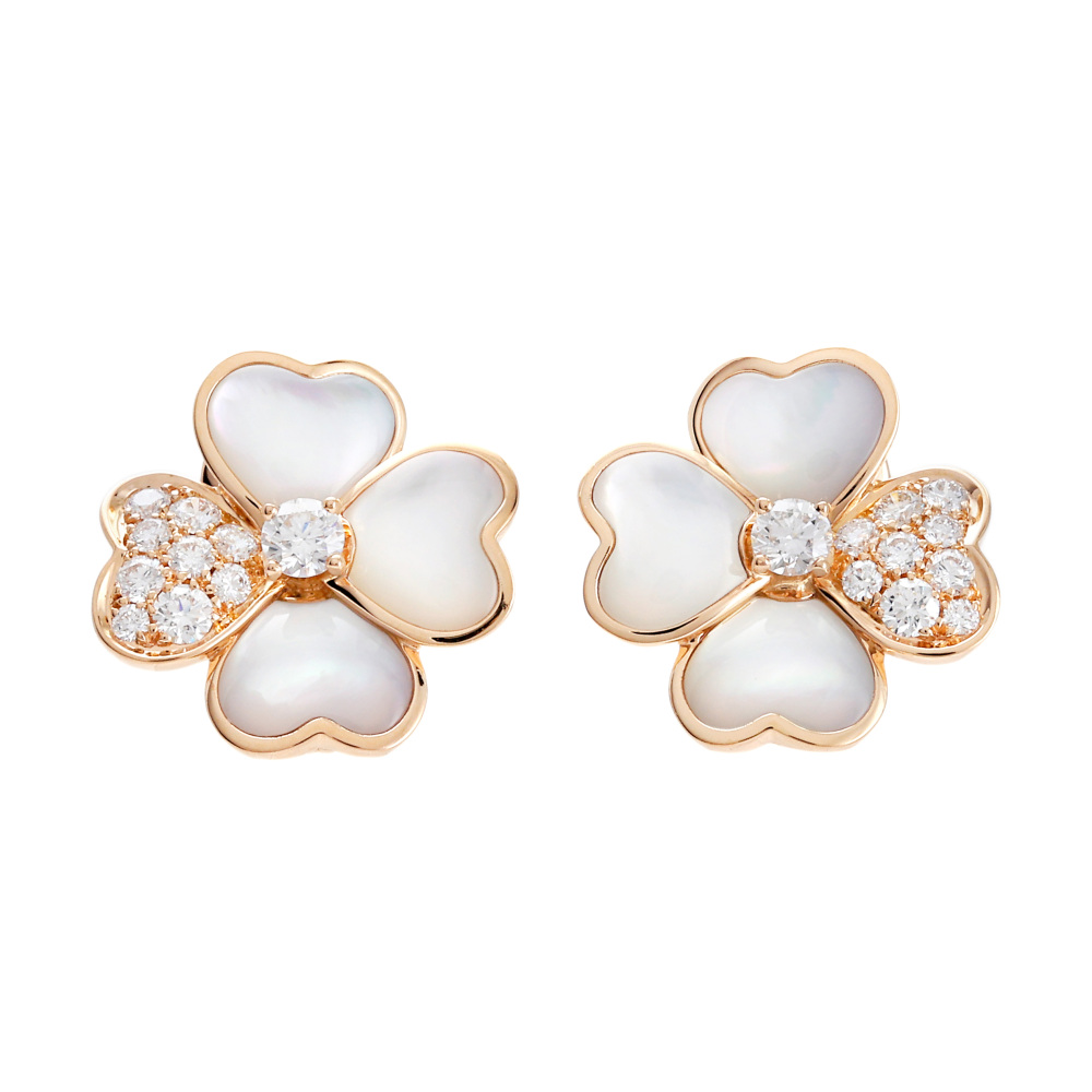 Van Cleef & Arpels Flora Cosmos Earrings 18K Rose Gold VCARO5BX00