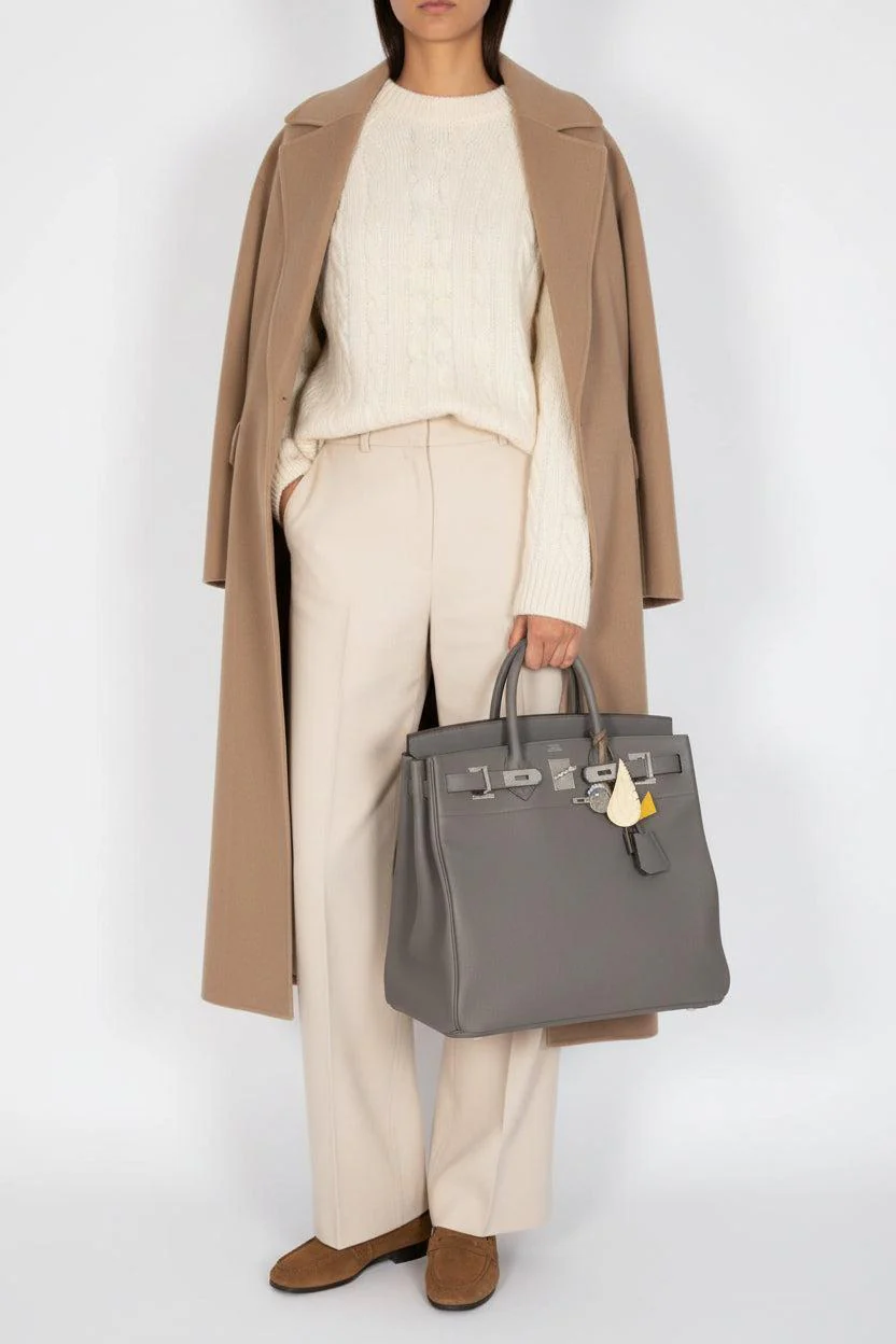 Hermès HAC Birkin 40 Etain Togo Palladium Hardware