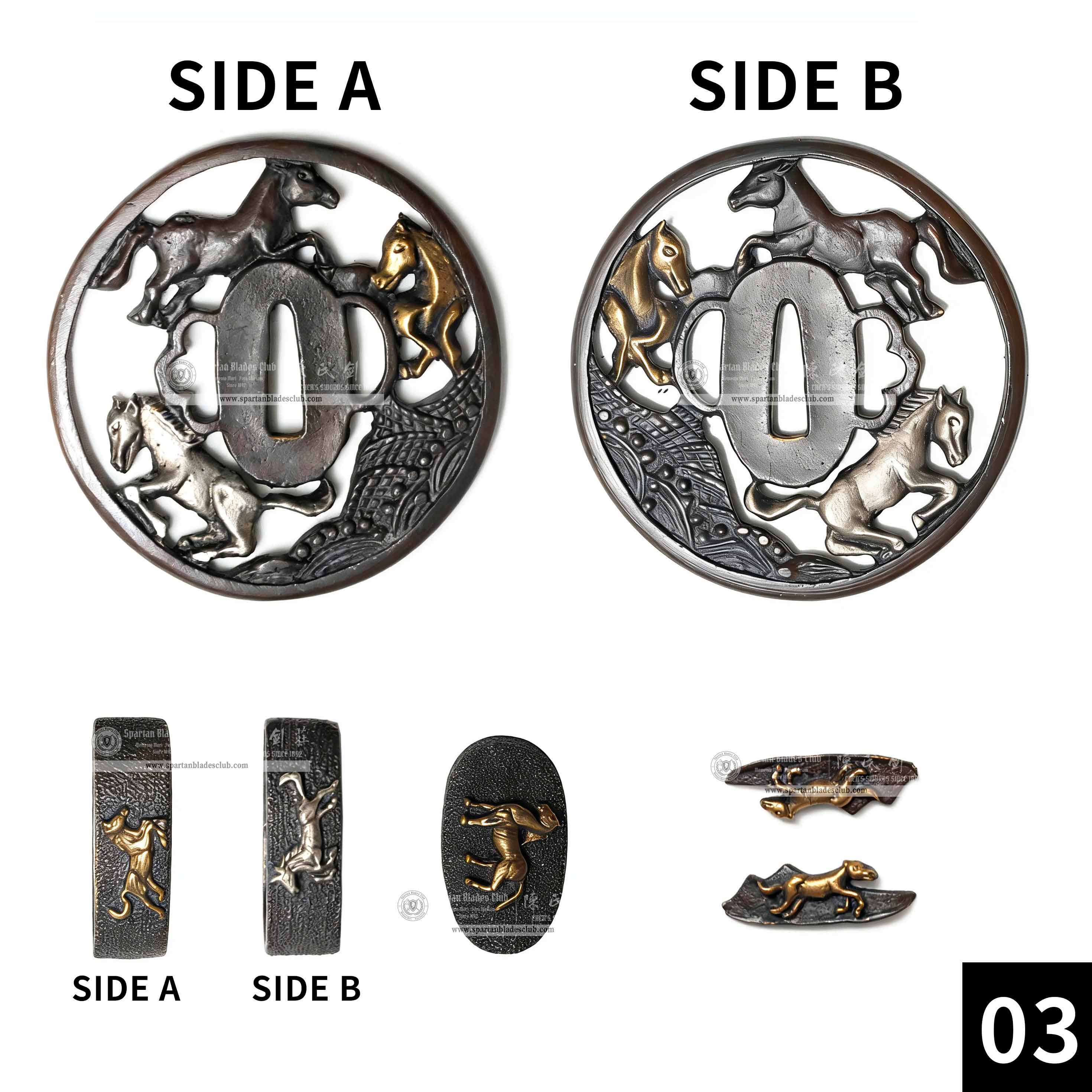 Custom Your Katana | Animal | Complete Set Fittings (Brass Gilded) | Spartan Blades Club | CHEN'S SWORDS 1892 - Spartan Blades Club - 陳氏劍莊1892