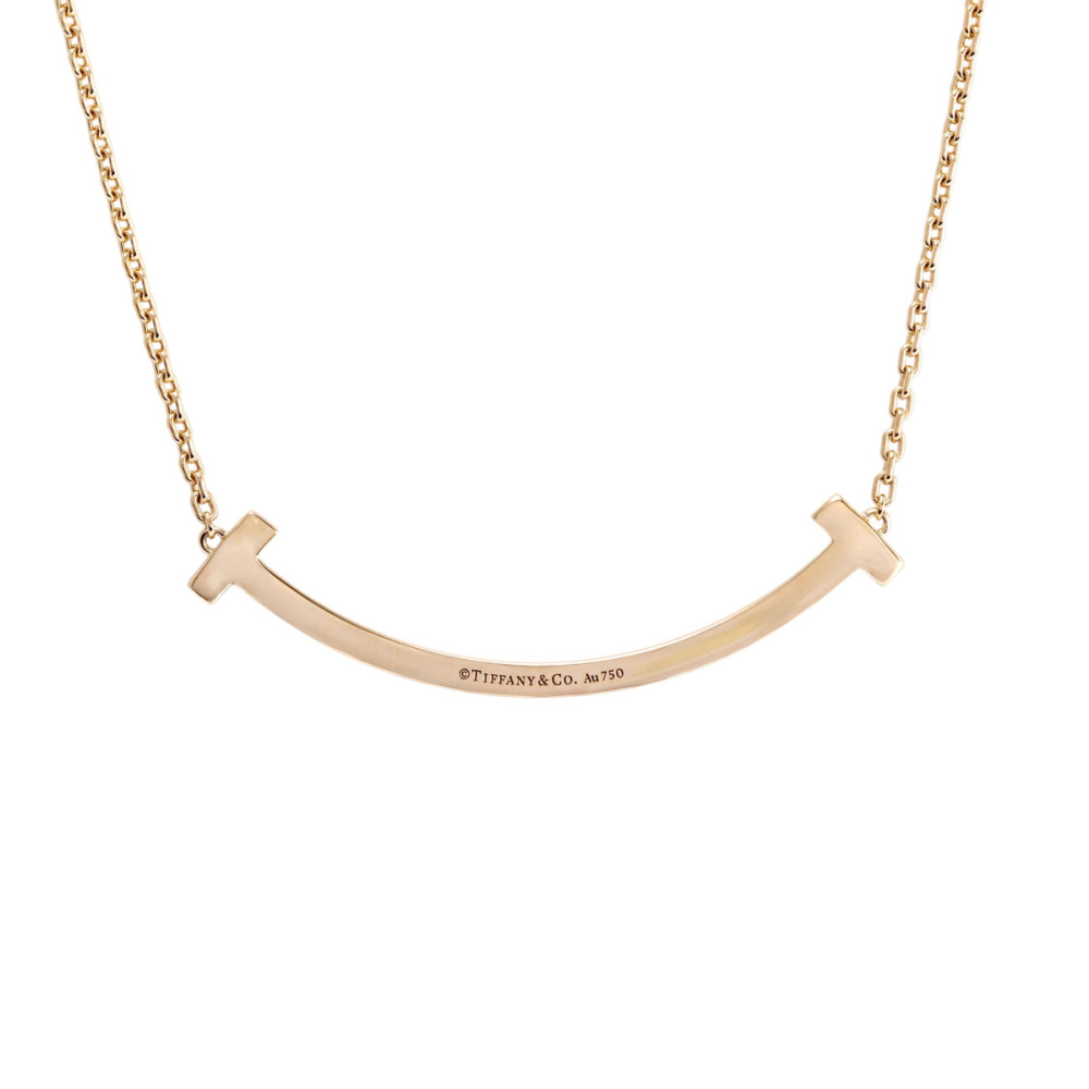 Tiffany & Co. Tiffany T Smile Necklace 18K Rose Gold Diamond 67513282