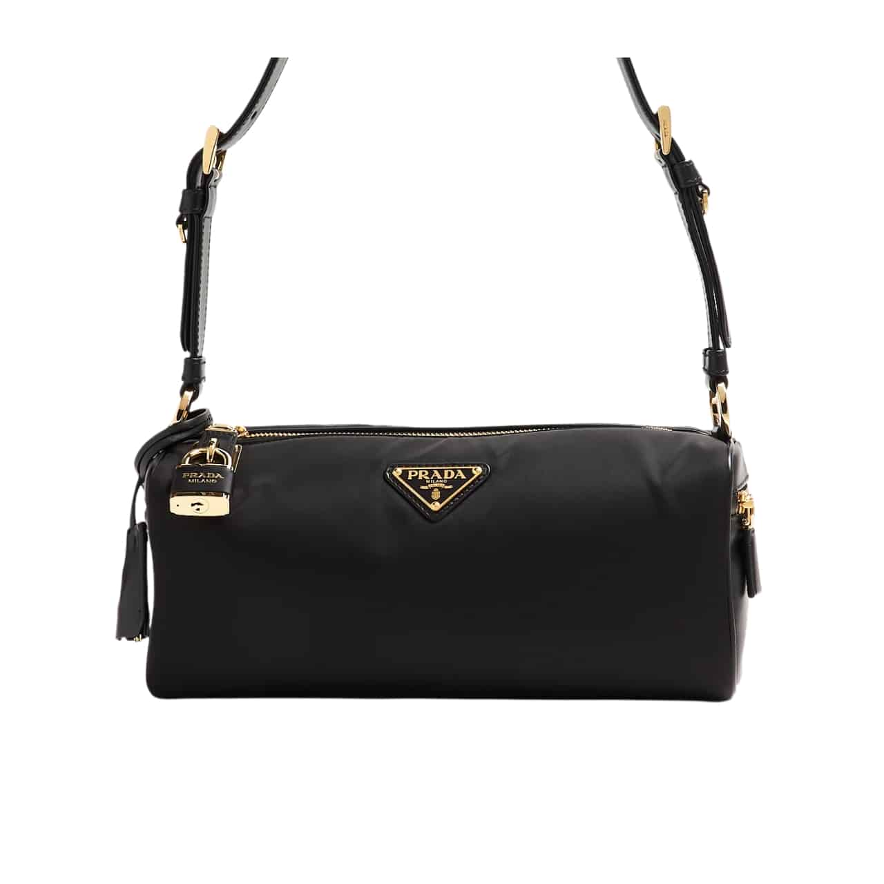 Prada Re Nylon Pouch Black 28Cm