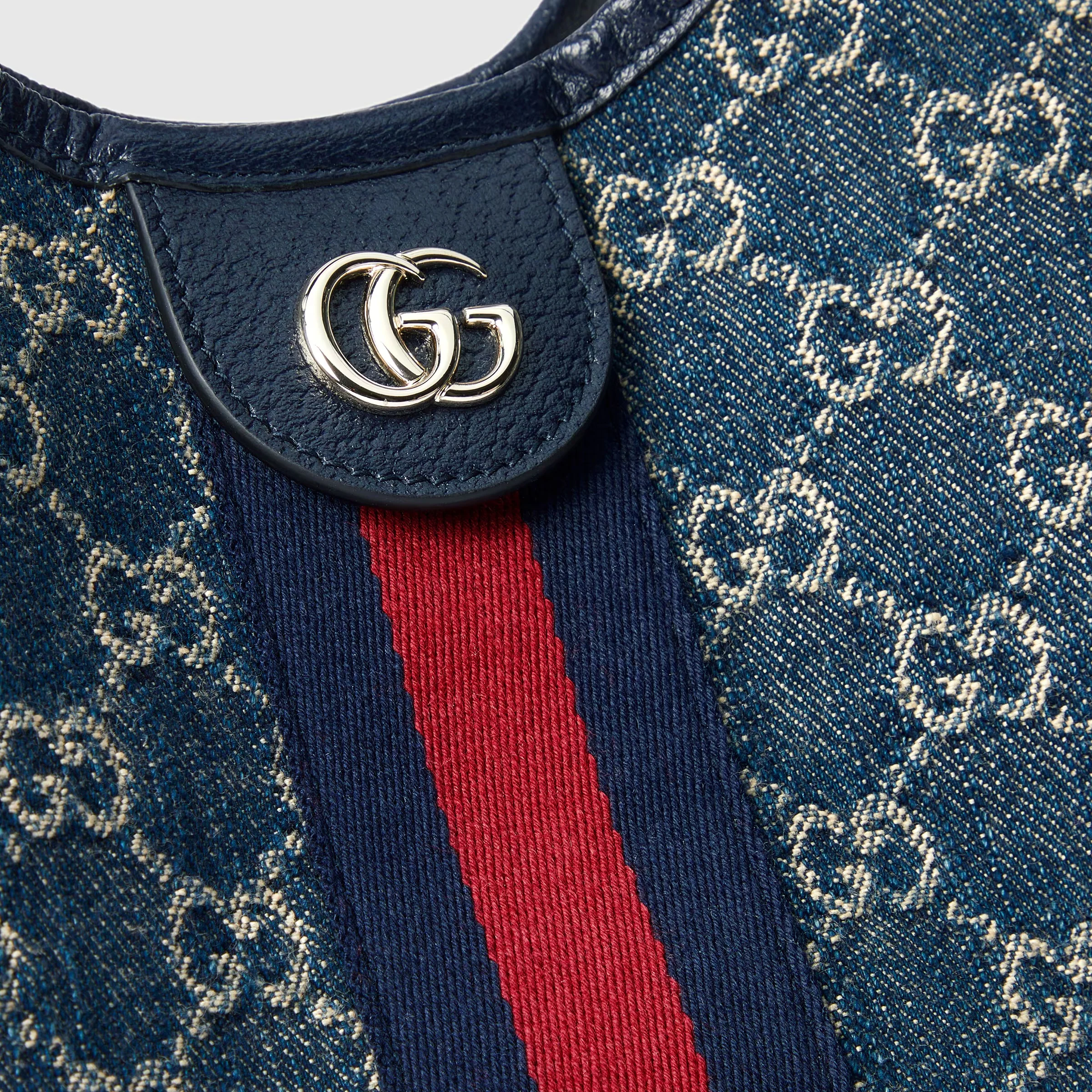 Gucci GG Denim Giglio Small Tote Bag – Blue