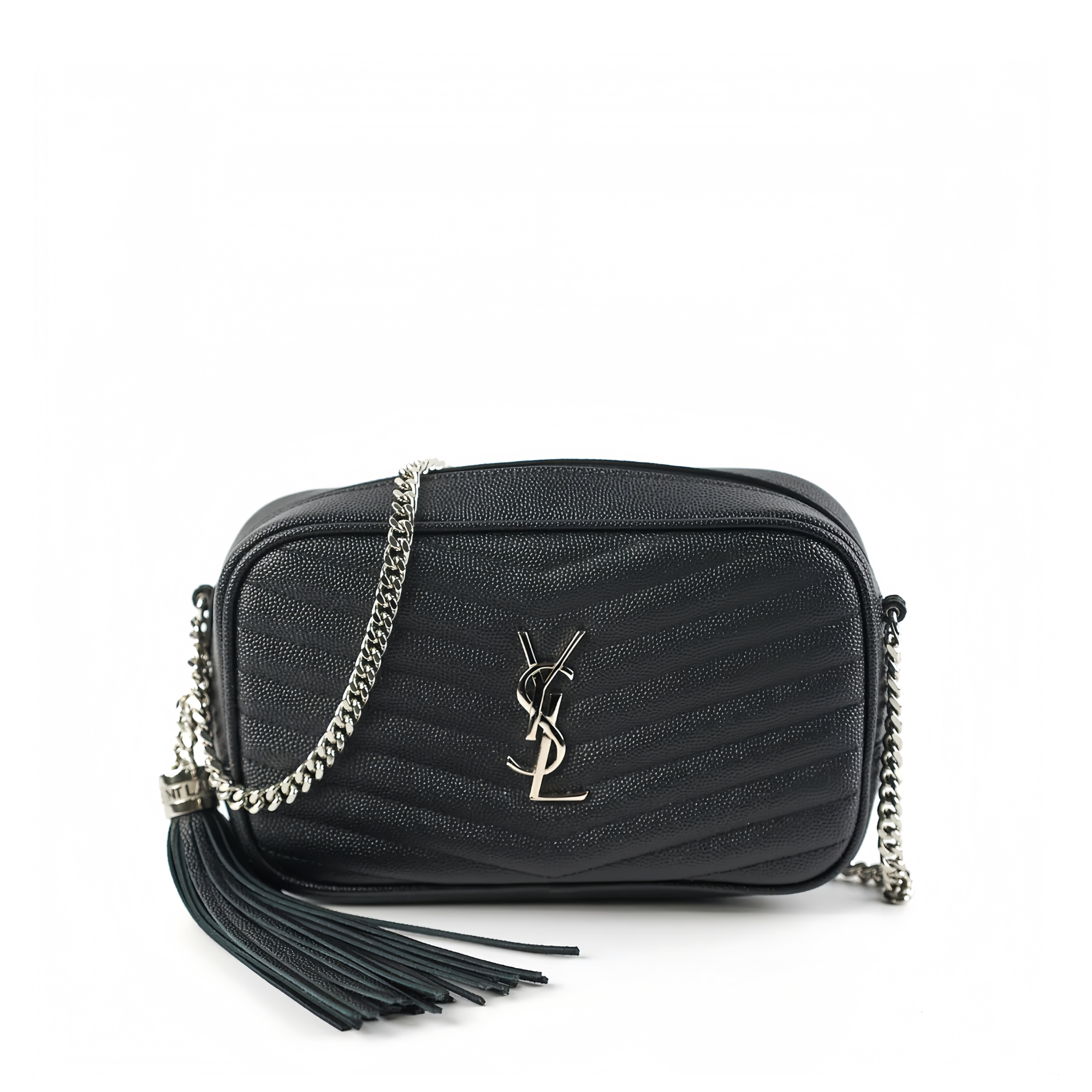Saint Laurent Lou Camera Bag In Quilted Noir Leather Black 18Cm