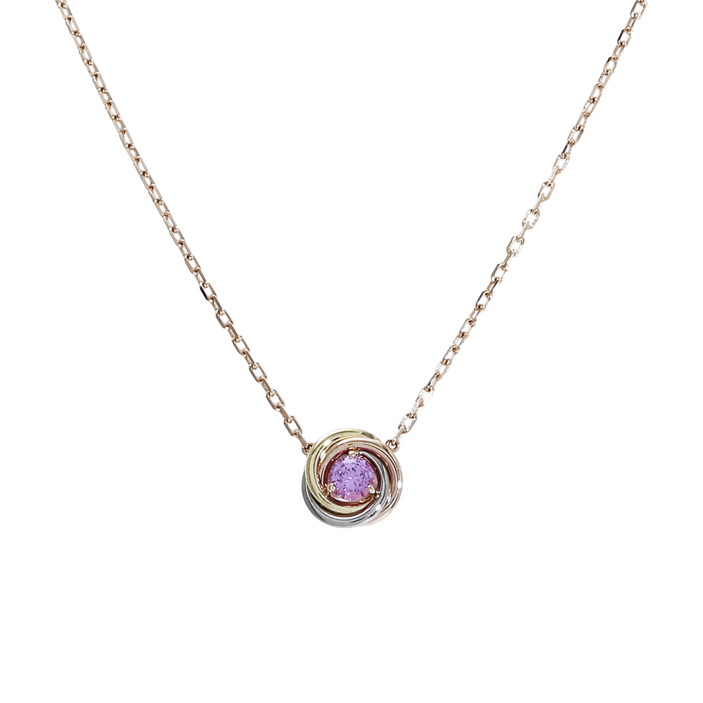 Cartier Trinity Necklace Tri-Gold Sapphire B7225000