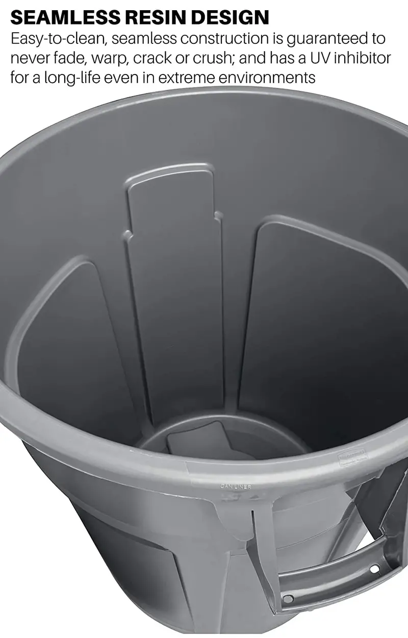 Yellow Heavy-Duty Trash Can Set – Pack of 6, Commercial-Grade Waste Bins for Indoor or Outdoor Use