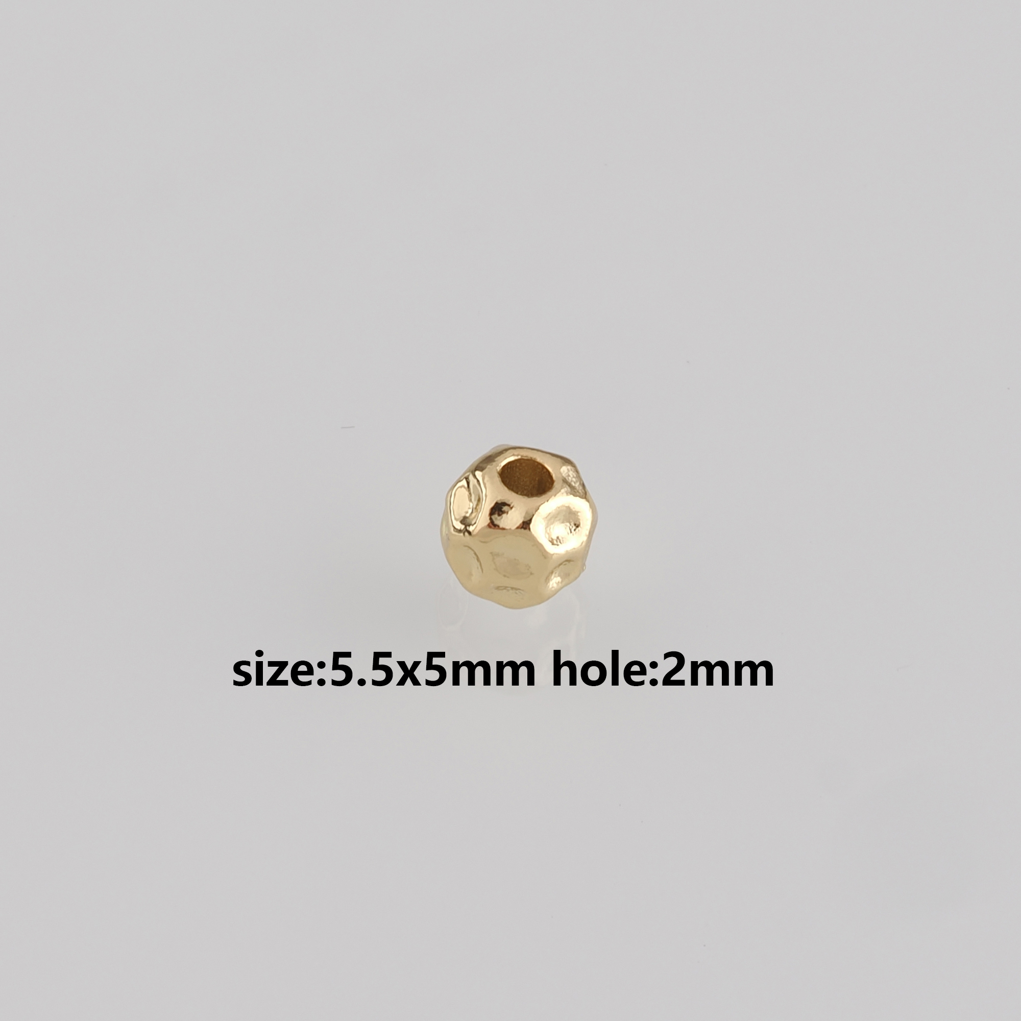 18K Gold Filled Geometric Spacer Beads,Irregular Bead for Bracelet Jewelry Necklace Making Supply
