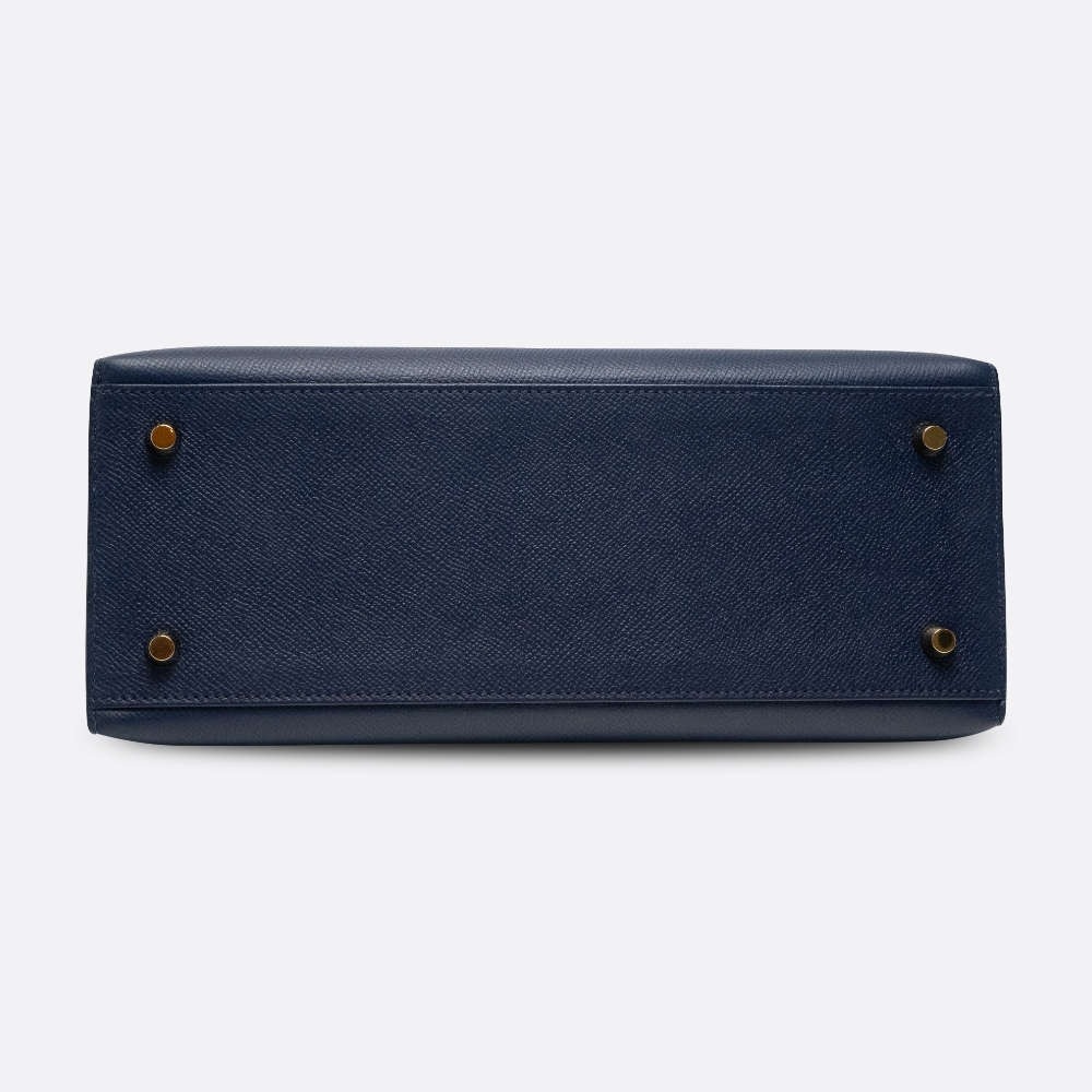 Hermes Kelly 28 Bag In Blue Sapphire Leather For Women 28cm/11in