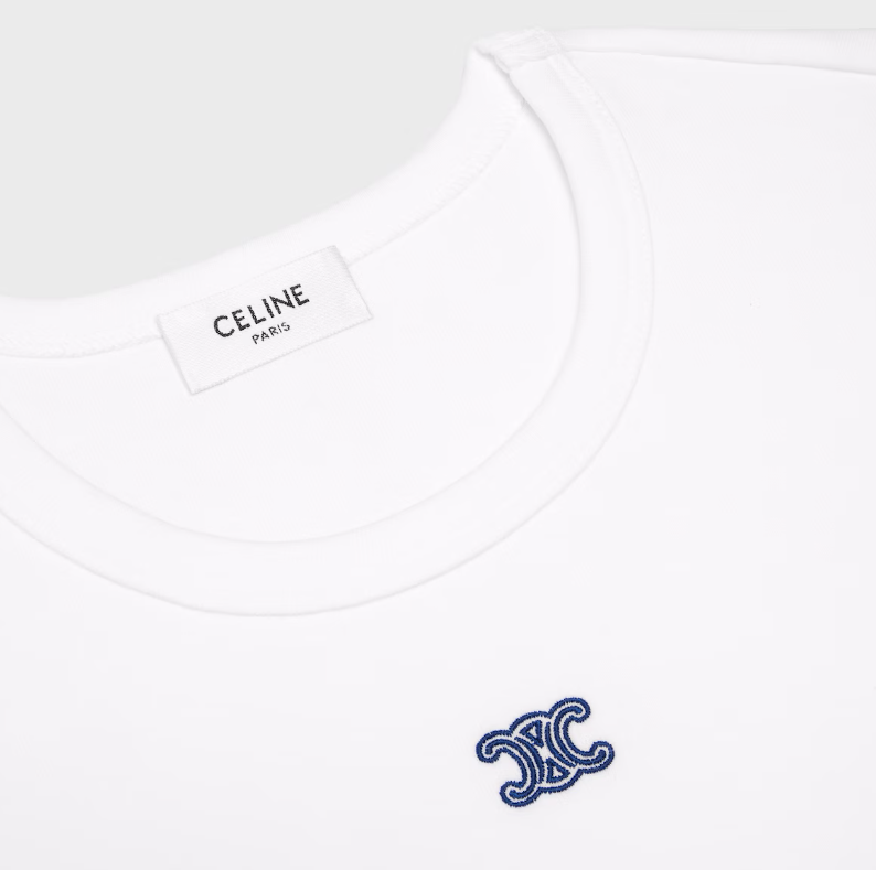 CELINE triomphe t-shirt IN RIBBED COTTON JERSEY