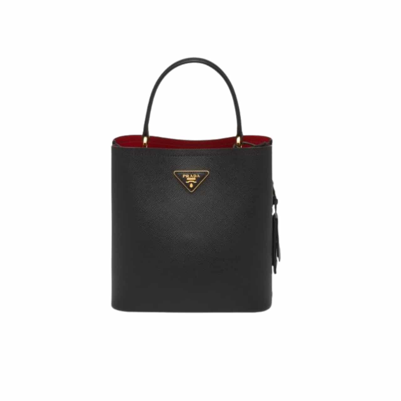 Prada Medium Saffiano Leather Panier Bag Black